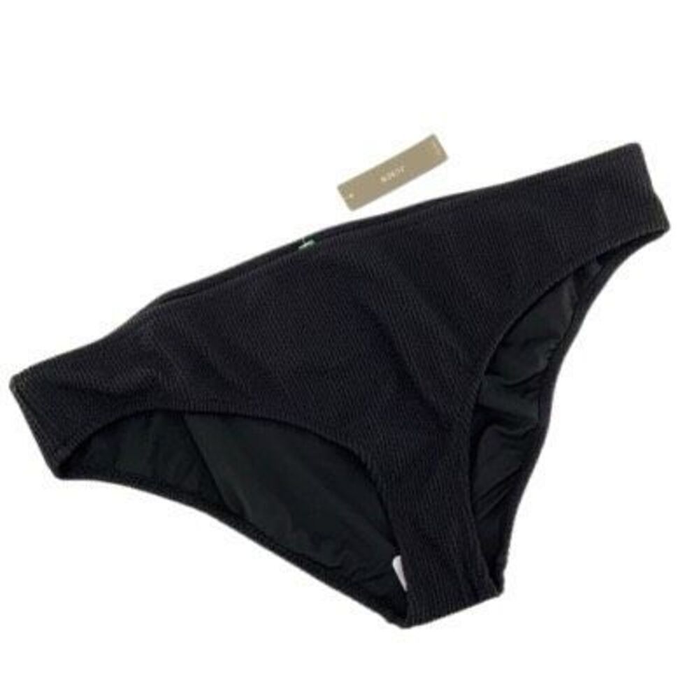 J. Crew Black Textured Hipster Full Coverage Bikini Bottom Swimsuit Size 2X NWT